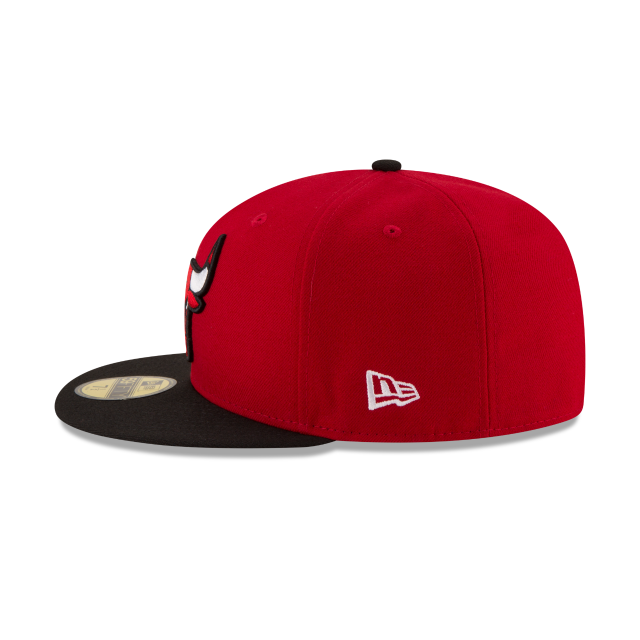 CHICAGO BULLS 59FIFTY NEW ERA RED AND BLACK 2TONE FITTED HAT