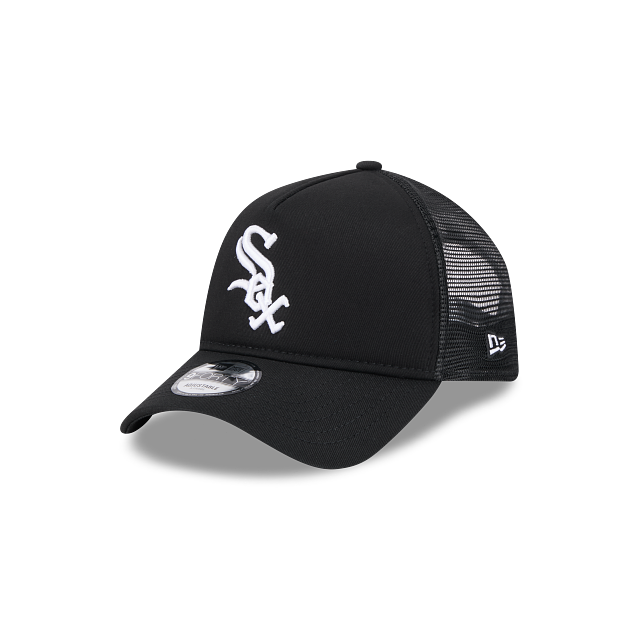 CHICAGO WHITE SOX 9FORTY A-FRAME BLACK TRUCKER SNAPBACK HAT