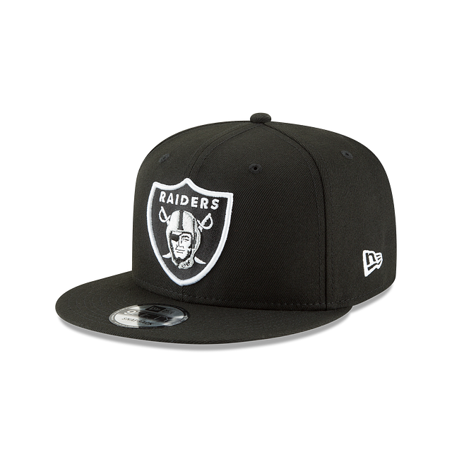 LAS VEGAS RAIDERS 9FIFTY NEW ERA BLACK/WHITE SHIELD SNAPBACK HAT