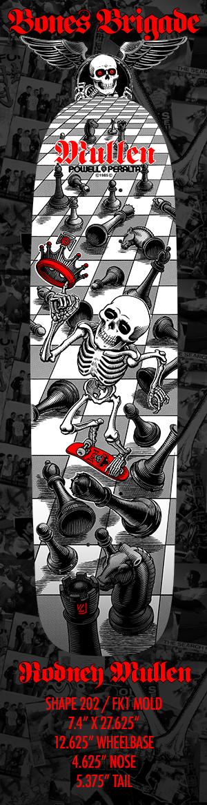 BONES BRIGADE SERIES 17 RODNEY MULLEN SKATEBOARD DECK - 7.4"