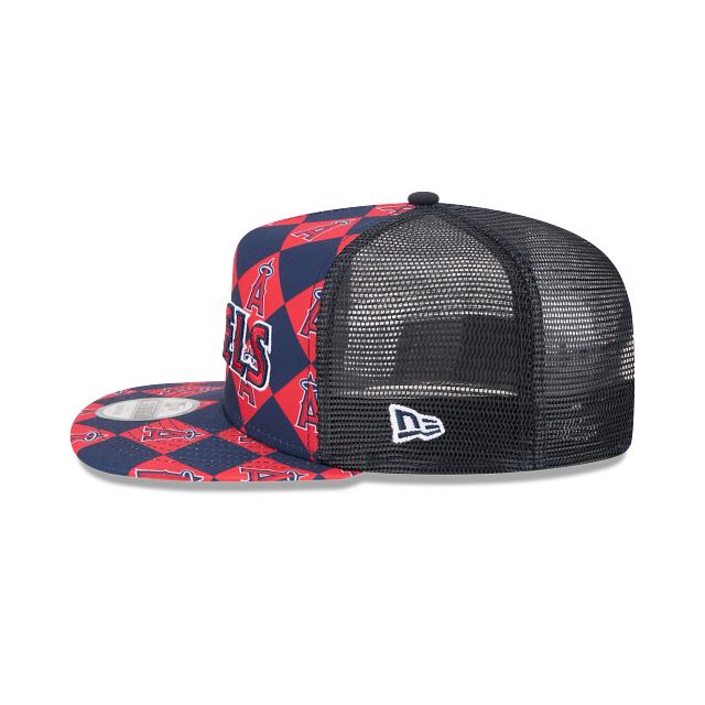 ANAHEIM ANGELS NEW ERA 9FIFTY BLUE/RED CHECKERED TRUCKER SNAPBACK HAT
