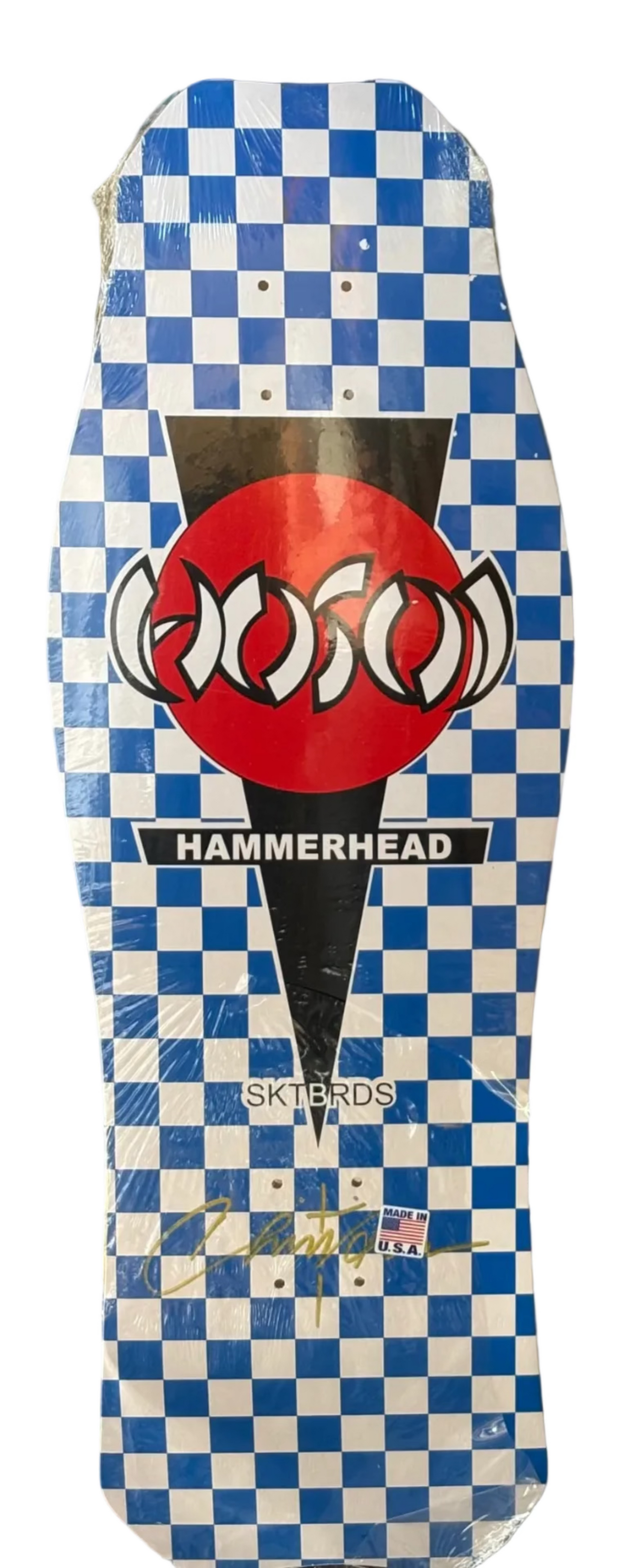 HOSOI HAMMERHEAD BLUE CHECKERED (SIGNED BY HOSOI) DECK - 10.5"
