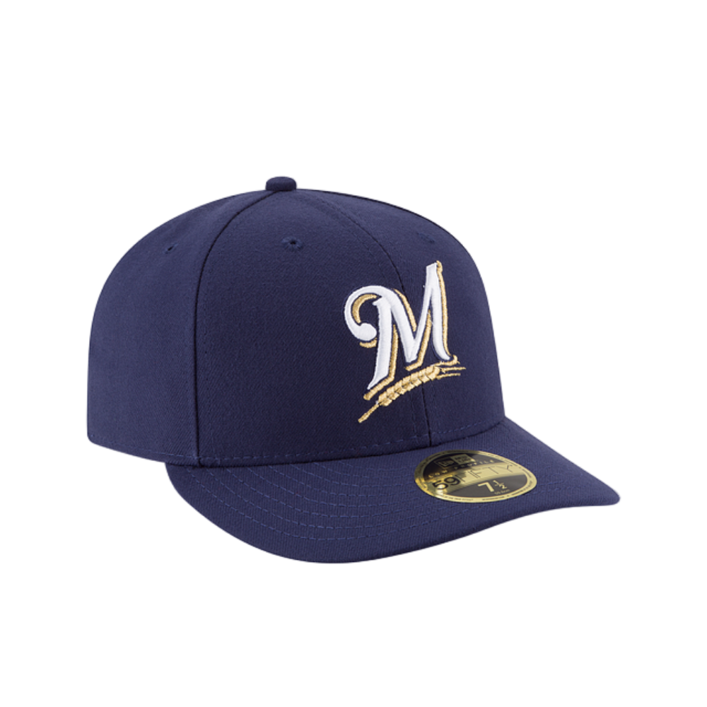 MILWAUKEE BREWERS 59FIFTY NEW ERA NAVY LOW PRO FITTED HAT