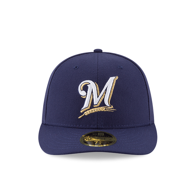 MILWAUKEE BREWERS 59FIFTY NEW ERA NAVY LOW PRO FITTED HAT