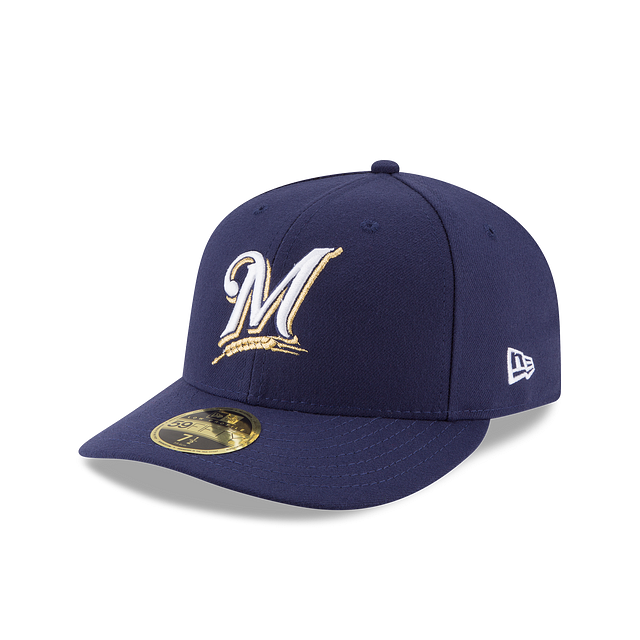 MILWAUKEE BREWERS 59FIFTY NEW ERA NAVY LOW PRO FITTED HAT