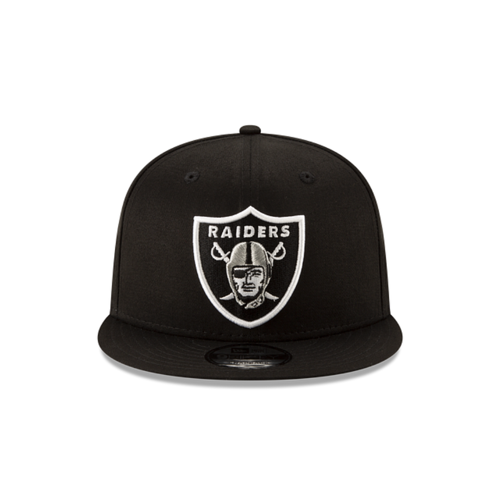 LAS VEGAS RAIDERS 9FIFTY NEW ERA BLACK/SILVER SHIELD SNAPBACK HAT