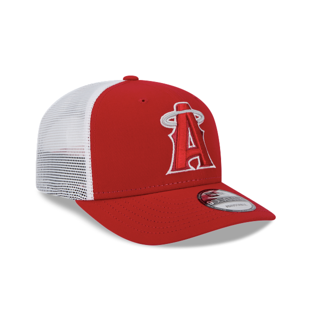 ANAHEIM ANGELS NEW ERA 9SEVENTY ADJUSTABLE RED SNAPBACK TRUCKER HAT