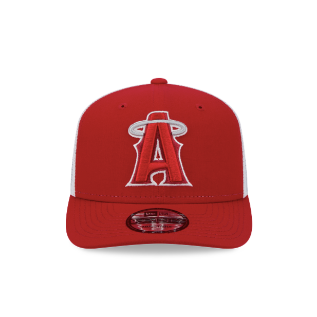ANAHEIM ANGELS NEW ERA 9SEVENTY ADJUSTABLE RED SNAPBACK TRUCKER HAT