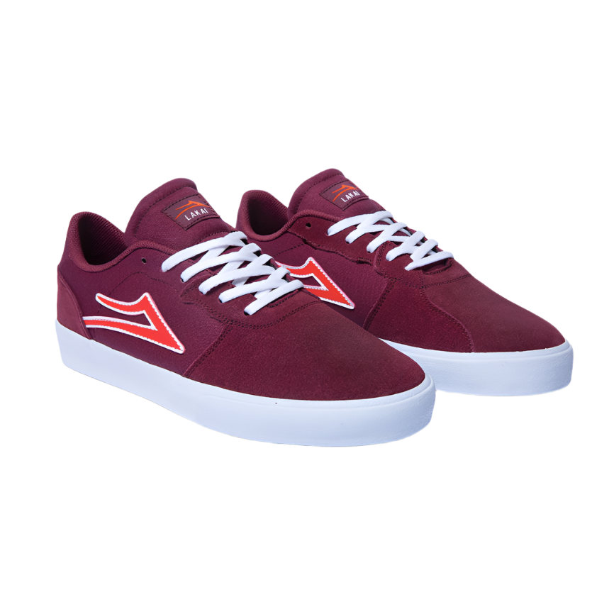 LAKAI CARDIFF BURGUNDY SUEDE SHOE