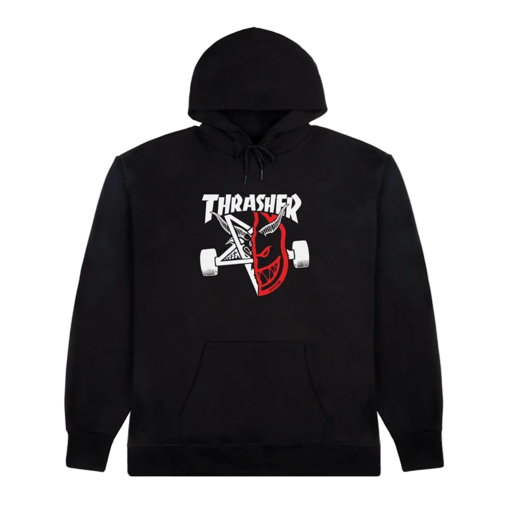 THRASHER X SPITFIRE THRASH & BURN HOODIE - BLACK