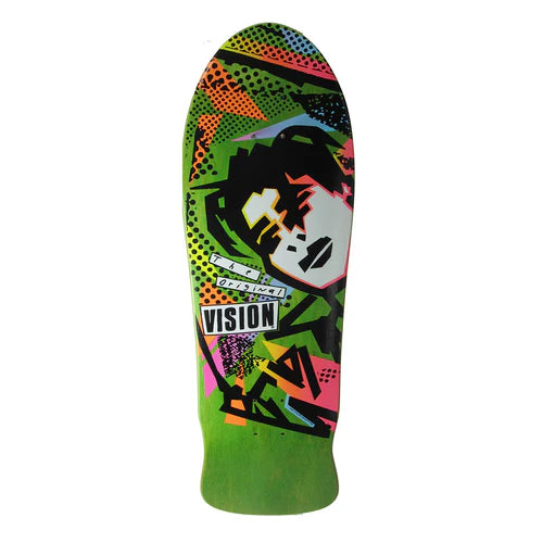 VISION MARK GONZALES FACES REISSUE LIME GREEN STAIN DECK - 10.0"