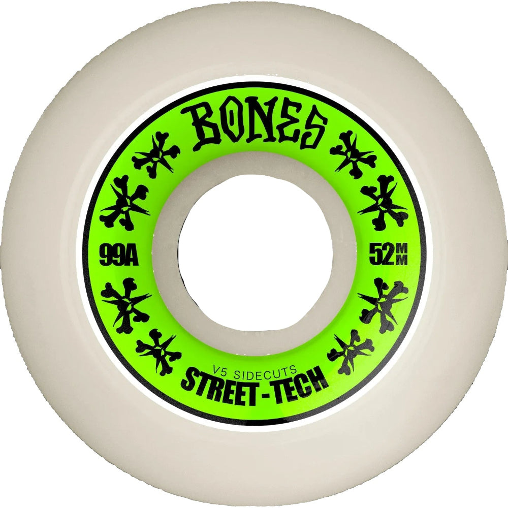 BONES WHEELS STF 52MM V5 SIDECUTS 99A 4PK WHEELS - WHITE