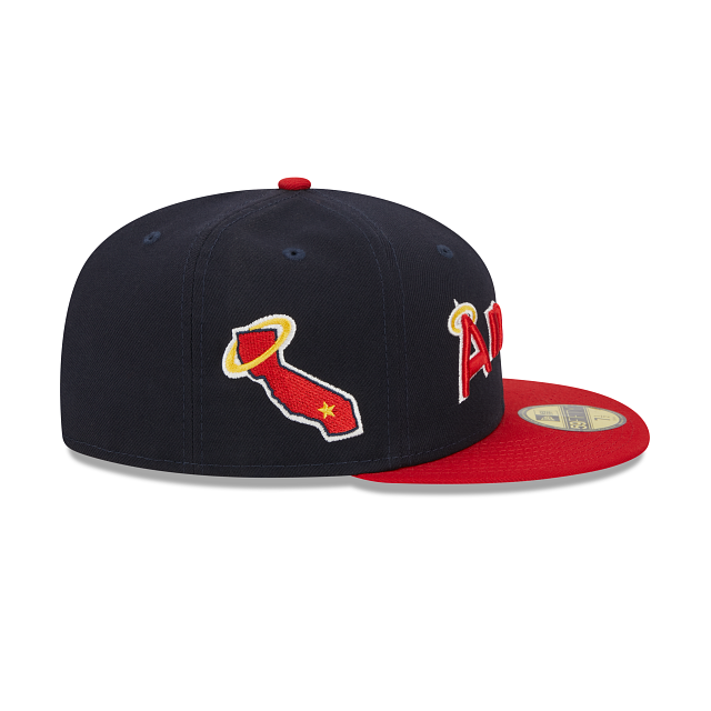 CALIFORNIA ANGELS NEW ERA 59FIFTY 2TONE RETRO SCRIPT NAVY/RED FITTED HAT