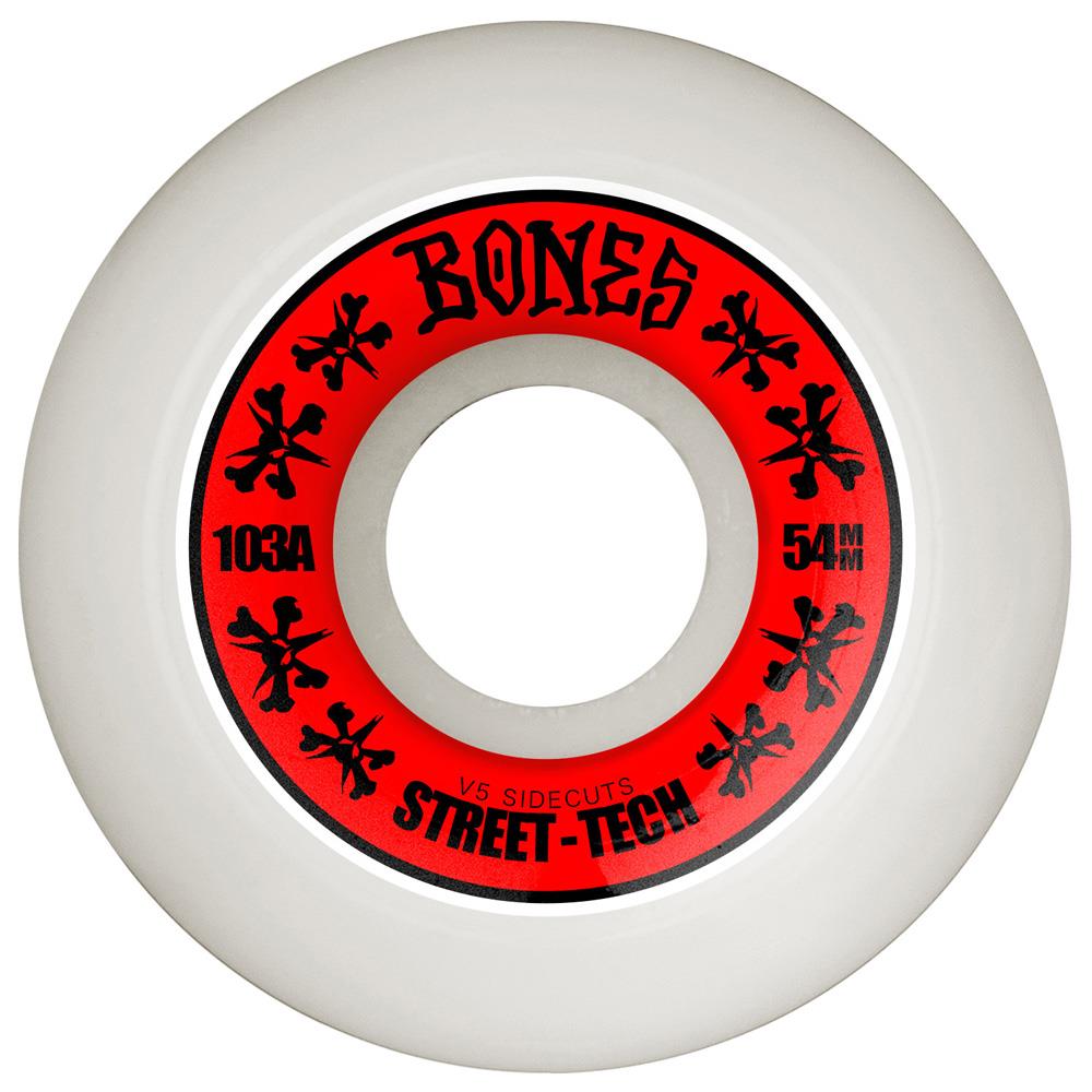 BONES WHEELS STF ANNUALS 54MM V5 SIDECUTS 103A 4PK WHITE RED