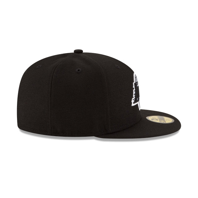 LOS ANGELES LAKERS 59FIFTY NEW ERA BLACK WITH WHITE FITTED HAT