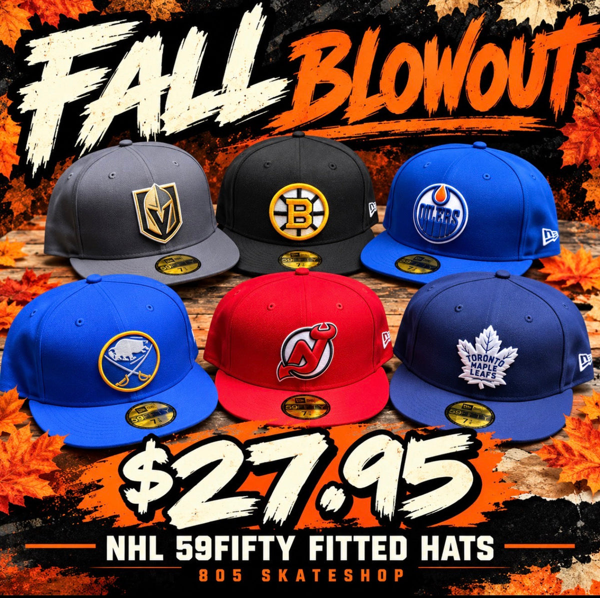Fall Blowout - NHL 59Fifty fitted hats $27.95 - 805 Skateshop