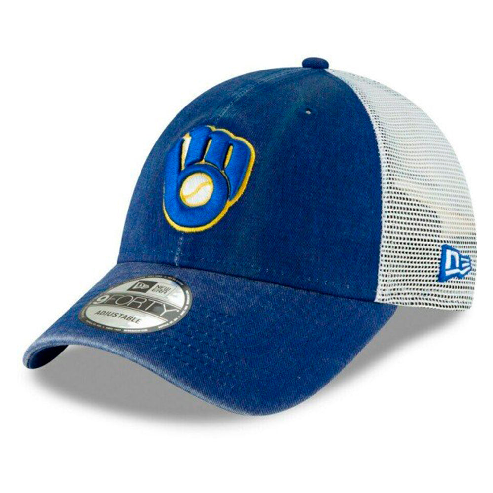 MILWAUKEE BREWERS NEW ERA COOPERSTOWN TRUCKER 9FORTY ADJUSTABLE HAT - BLUE