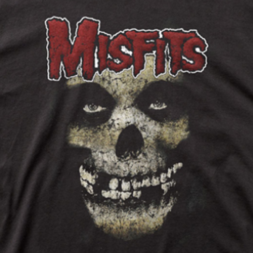 MISFITS WEATHERED SKULL T-SHIRT - BLACK