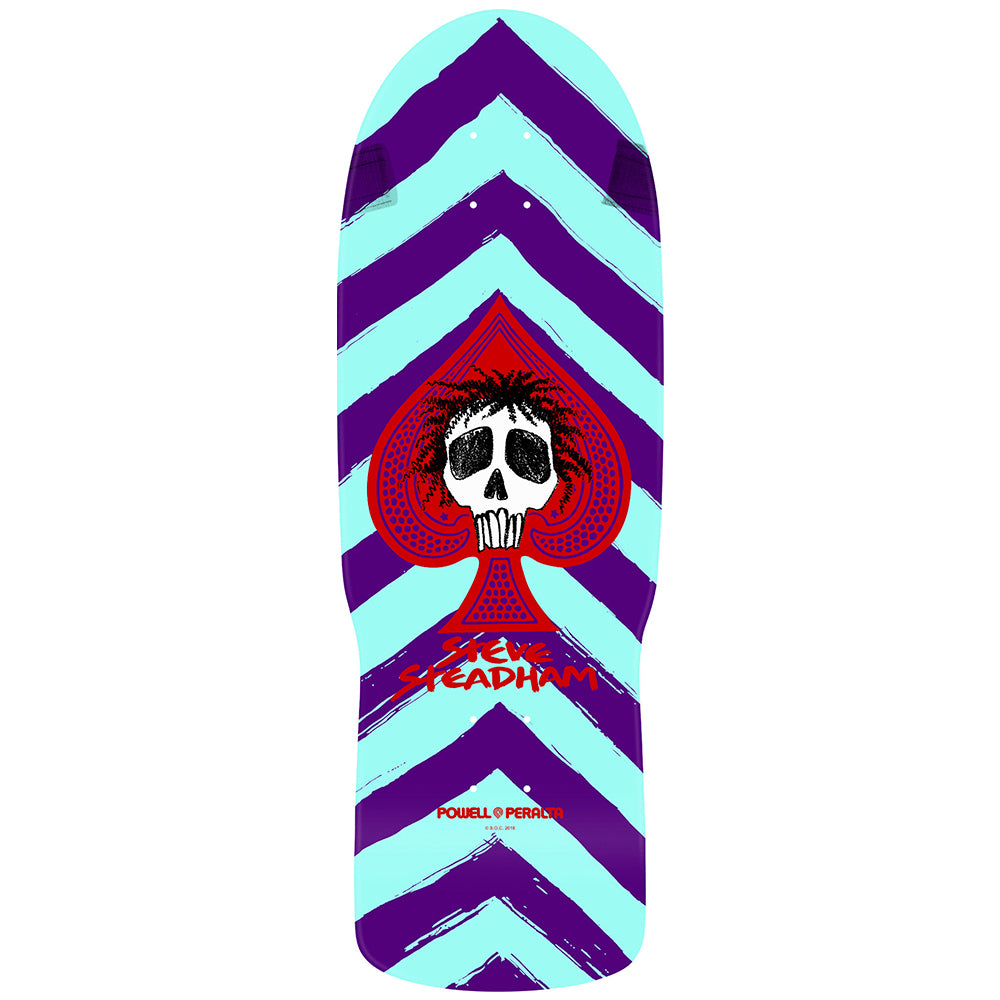 POWELL PERALTA STEADHAM SKULL AND SPADE AQUA PURPLE DECK - 10 x 30.125