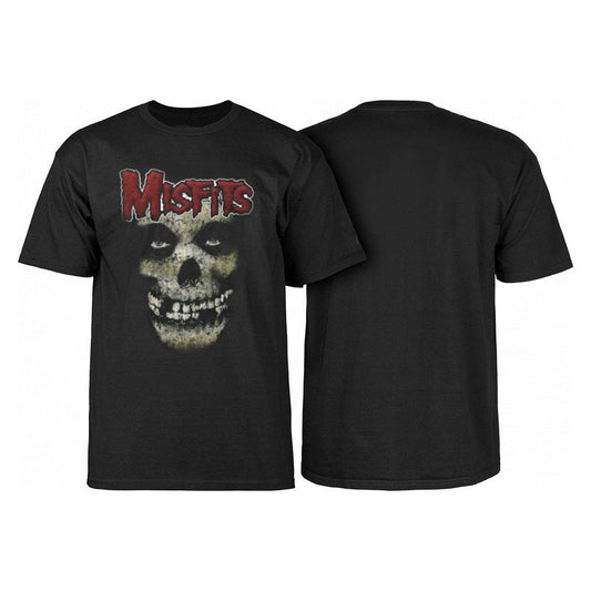 MISFITS WEATHERED SKULL T-SHIRT - BLACK