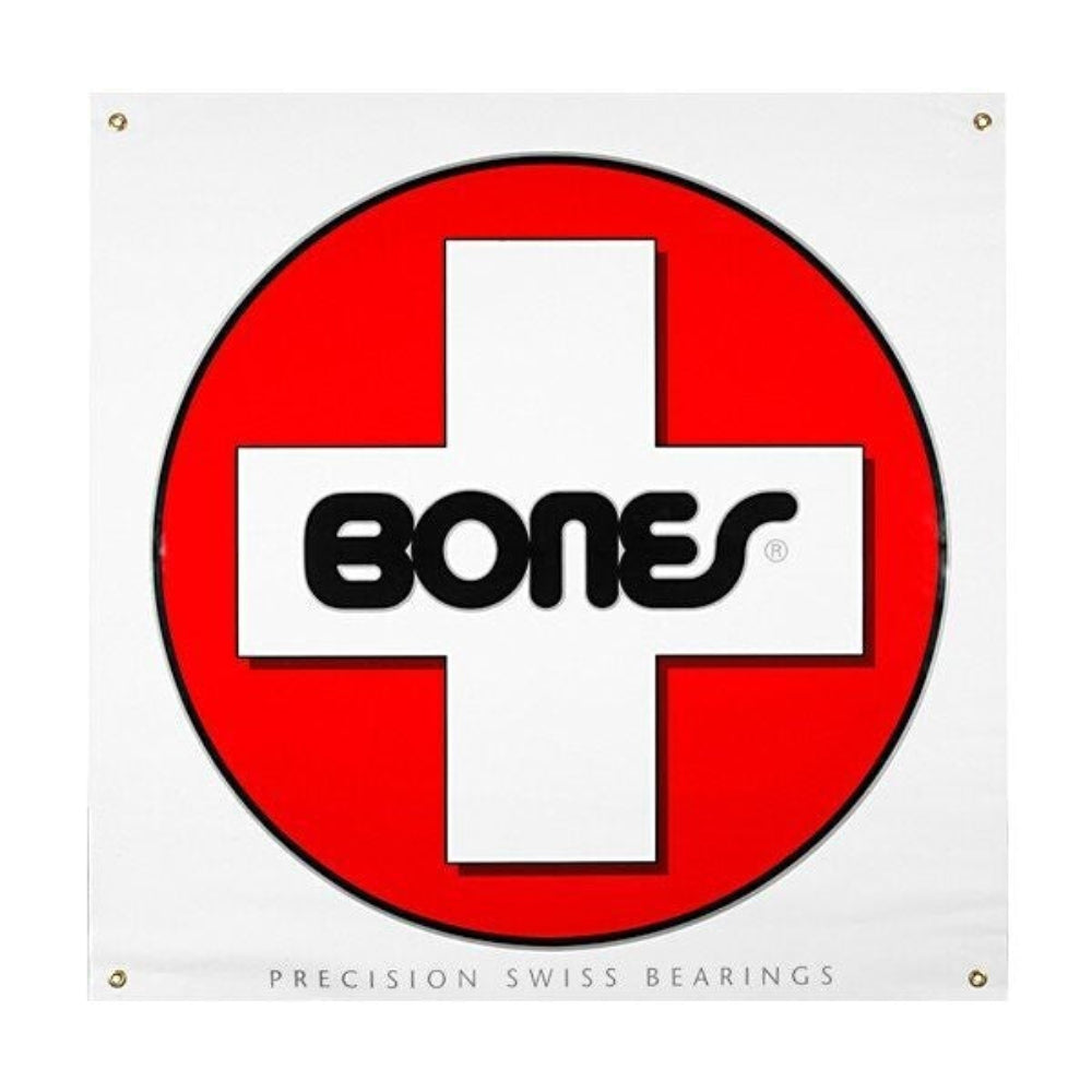 BONES SWISS WHITE VINYL BANNER 36X36