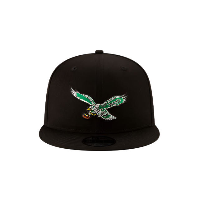 PHILADELPHIA EAGLES 9FIFTY NEW ERA BLACK AND GREEN SNAPBACK HAT
