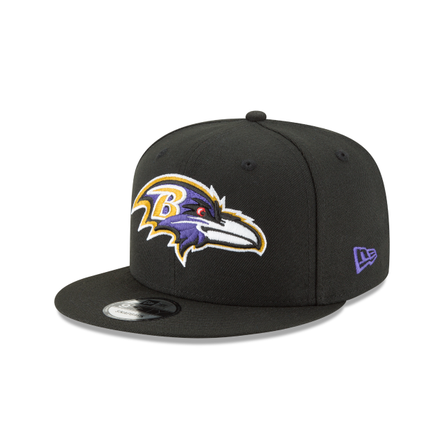BALTIMORE RAVENS 9FIFTY NEW ERA LOGO BLACK SNAPBACK HAT