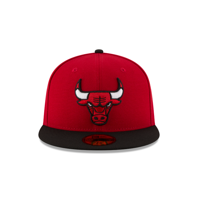 CHICAGO BULLS 59FIFTY NEW ERA RED AND BLACK 2TONE FITTED HAT