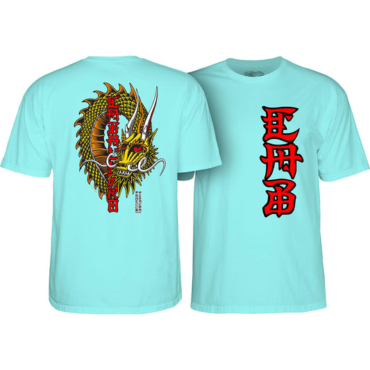 Powell Peralta Steve Caballero Ban This Dragon T-shirt - Teal Ice