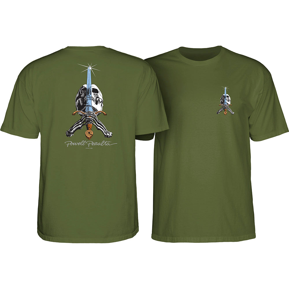 Powell Peralta Skull & Sword T-Shirt Military Green