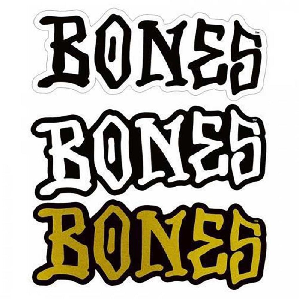 BONES WHEELS 3 inch assorted logo stickers