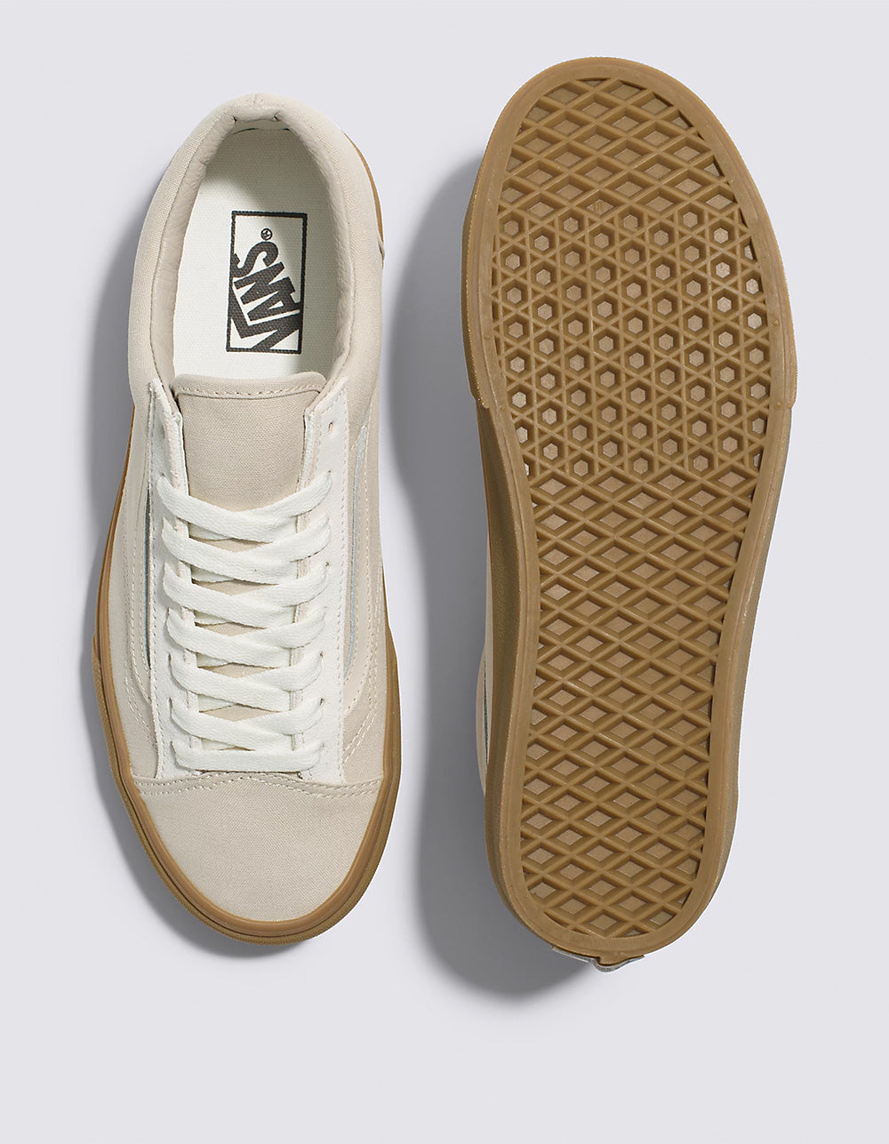 VANS STYLE 36 LIGHT BROWN AND WHITE SHOE