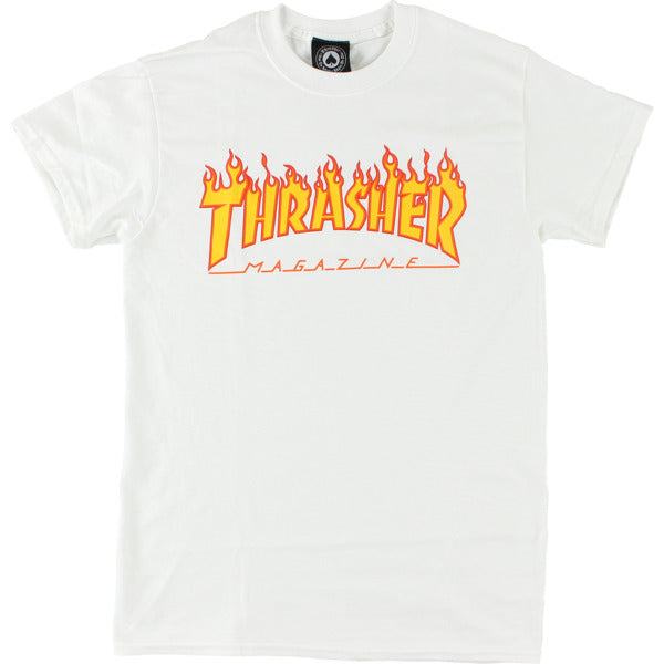 Thrasher Flame Logo T-Shirt White