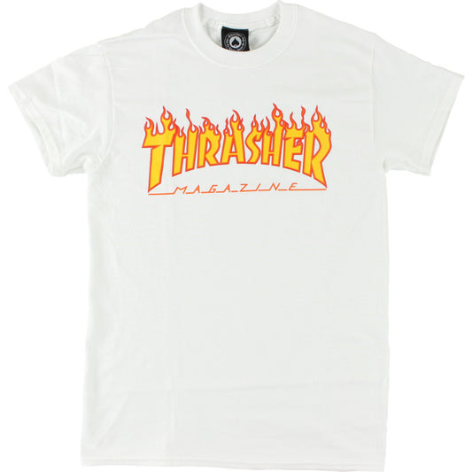 Thrasher Flame Logo T-Shirt White