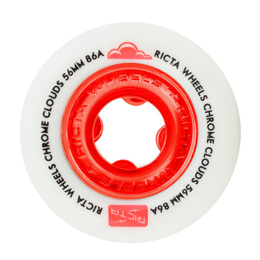 RICTA 56MM CHROME CLOUDS RED 86A WHEELS 4PK