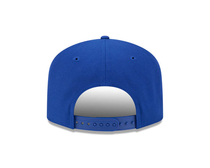 EDMONTON OILERS NEW ERA NHL SCRIPT 9FIFTY A-FRAME BLUE SNAPBACK HAT