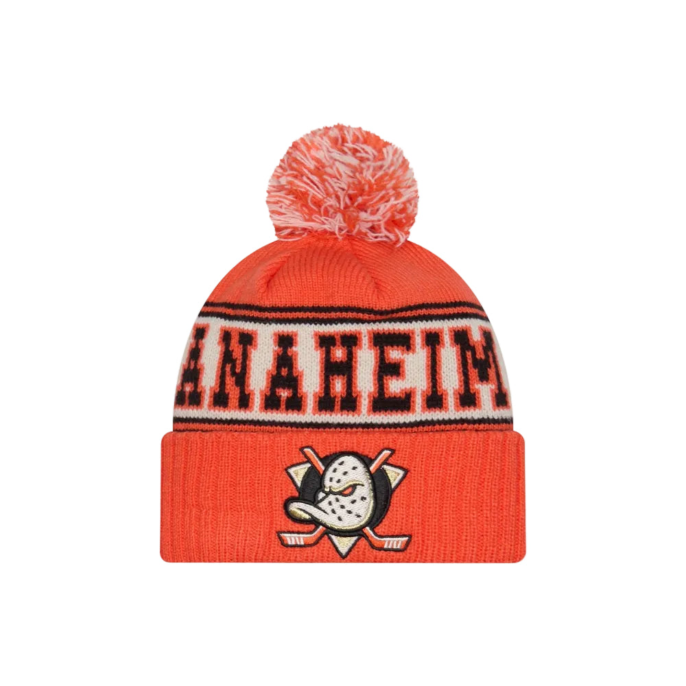 NEW ERA ANAHEIM DUCKS RETRO KNIT POM BEANIE