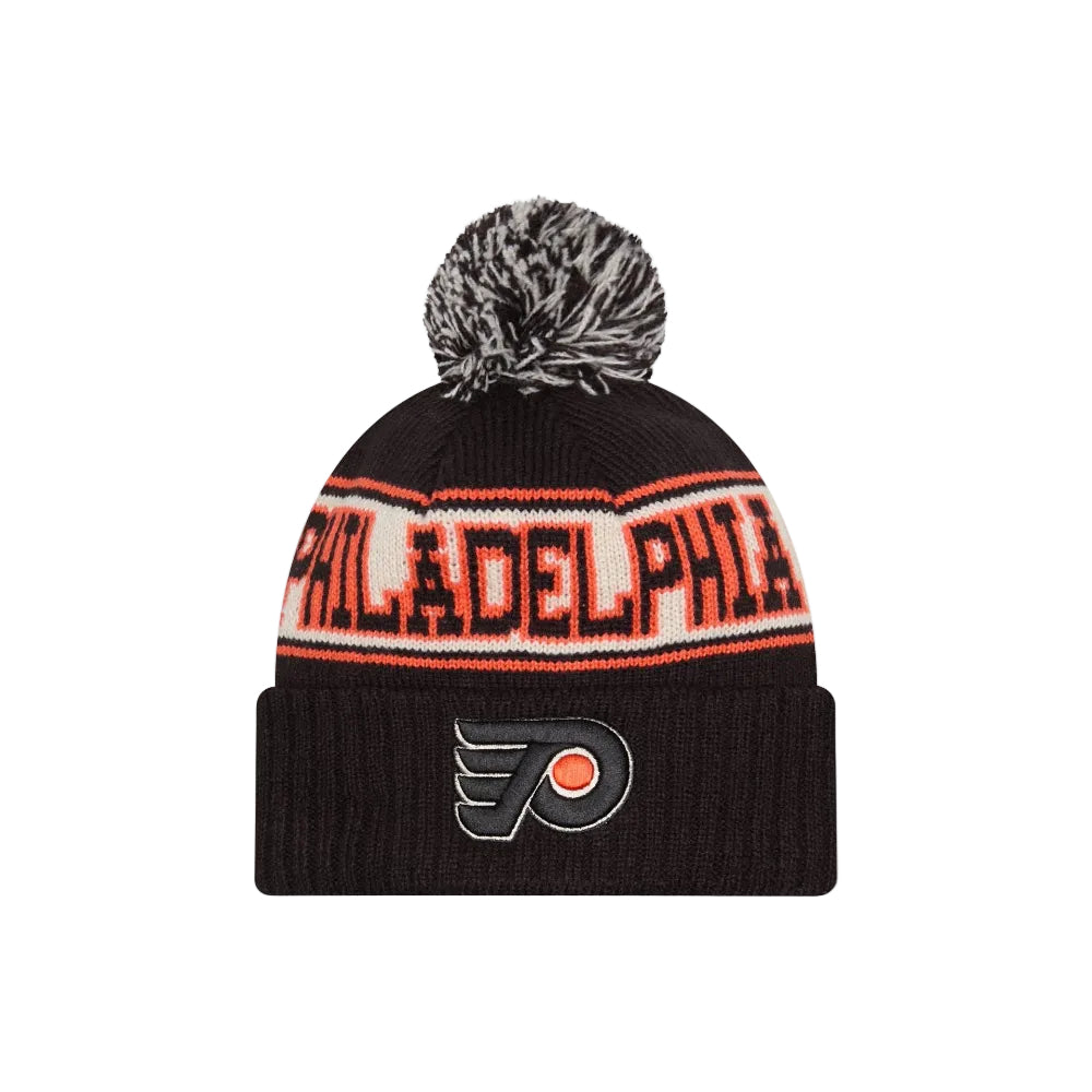 PHILADELPHIA FLYERS New Era Retro Pom Knit Beanie front