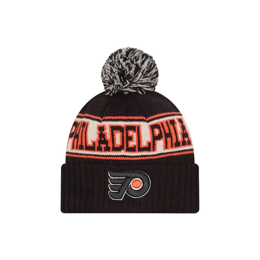 PHILADELPHIA FLYERS New Era Retro Pom Knit Beanie front