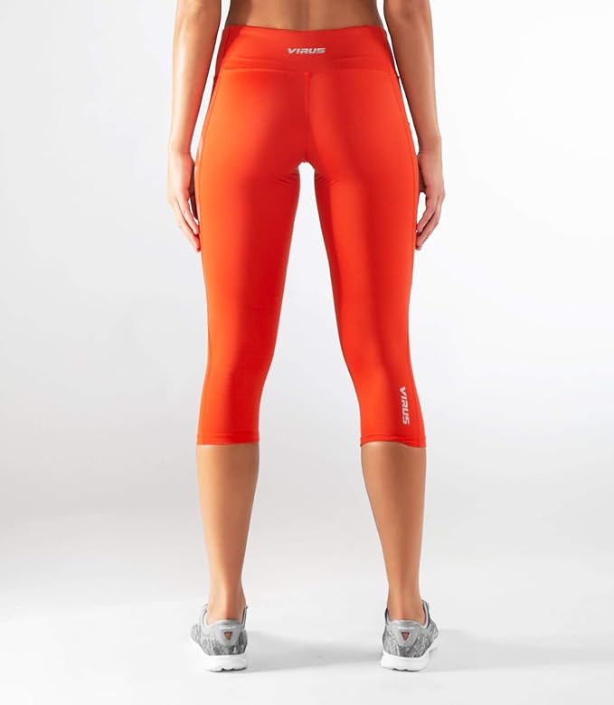 VIRUS ECO34 COOL V2 COMPRESSION CROP PANT - RED