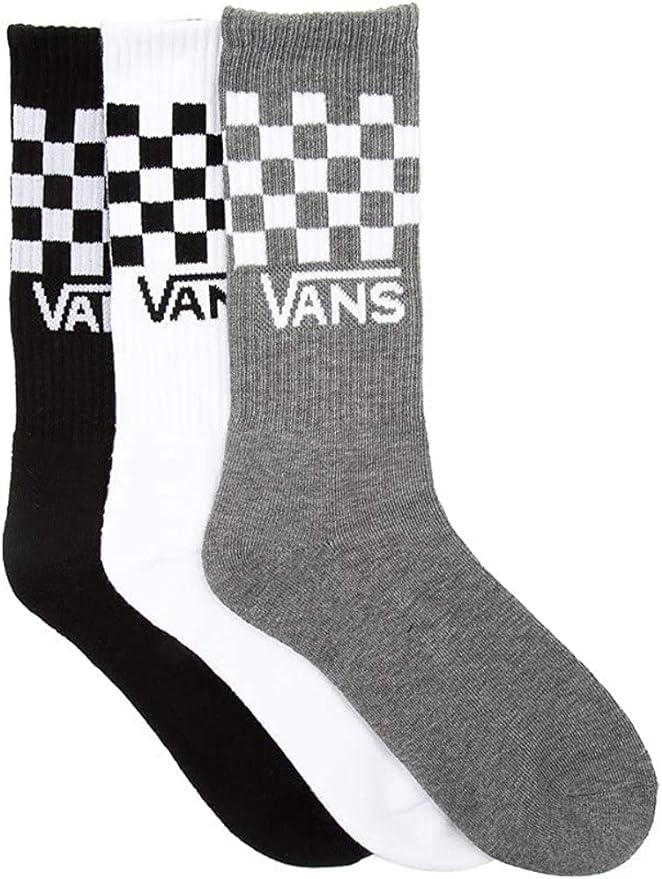 VANS CLASSIC CHECK CREW SOCKS BLK/WHT/GRY (3 PACK)