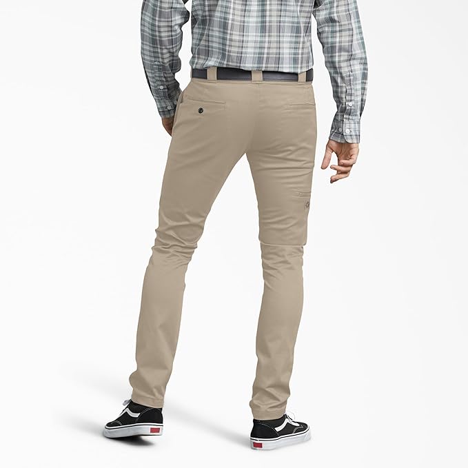 DICKIES FLEX SKINNY FIT STRAIGHT LEG WORK PANTS - DESERT SAND