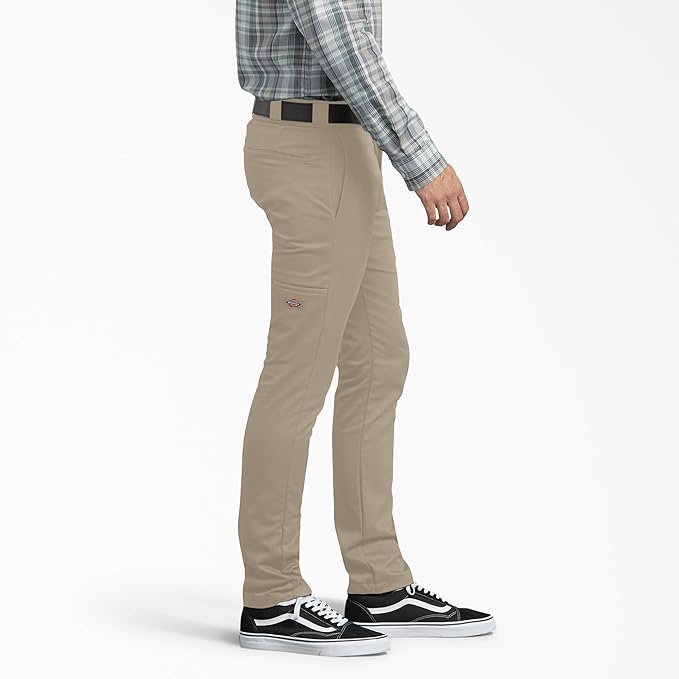 DICKIES FLEX SKINNY FIT STRAIGHT LEG WORK PANTS - DESERT SAND