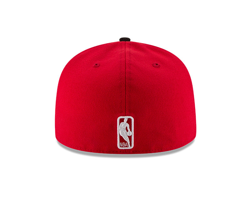 ATLANTA HAWKS 59FIFTY NEW ERA 2TONE RED AND BLACK FITTED HAT