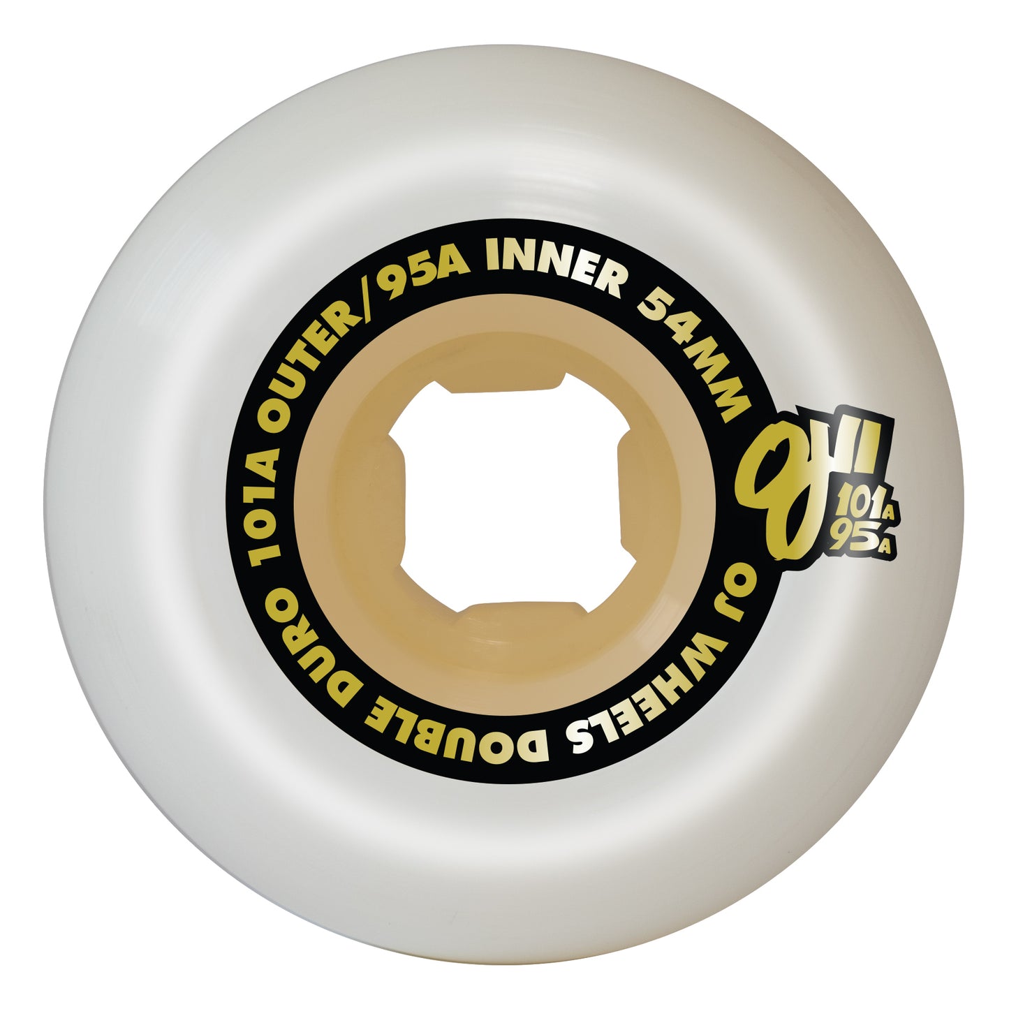 OJ 54MM DOUBLE DURO WHITE GUM MINI COMBO 101A/95A SKATEBOARD WHEELS