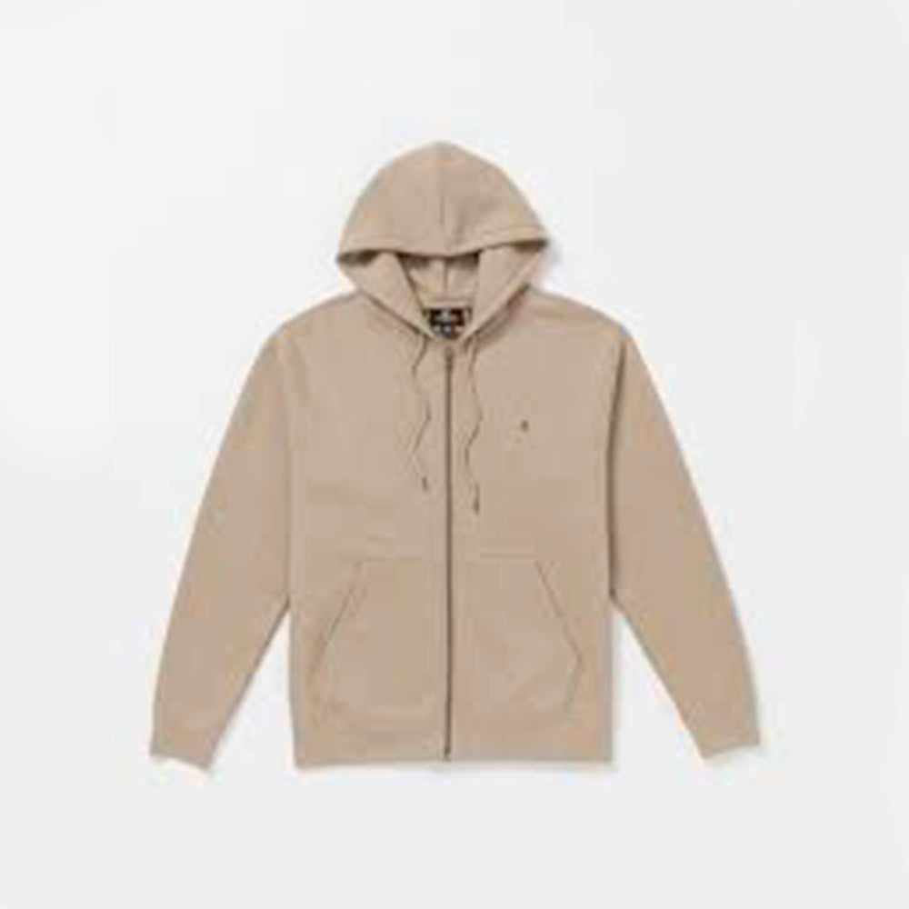 VOLCOM SINGLE STONE ZIP-UP HOODIE - KHAKI