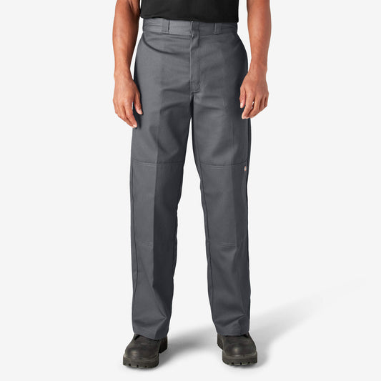 DICKIES Loose Fit Double Knee Twill Work Pants Charcoal Gray