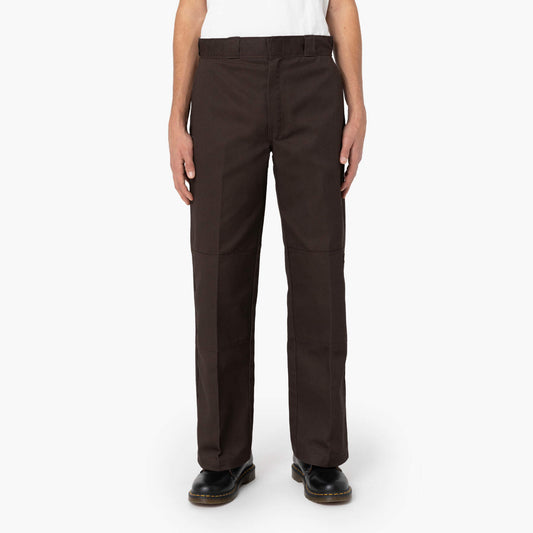 DICKIES Loose Fit Double Knee Twill Work Pants Brown