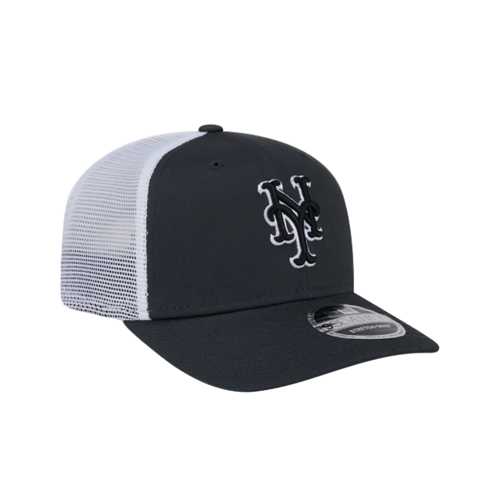 NEW YORK METS 9SEVENTY NEW ERA GREY TRUCKER SNAPBACK HAT
