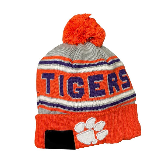 NEW ERA Clemson Tigers Knit Pom Beanie Orange